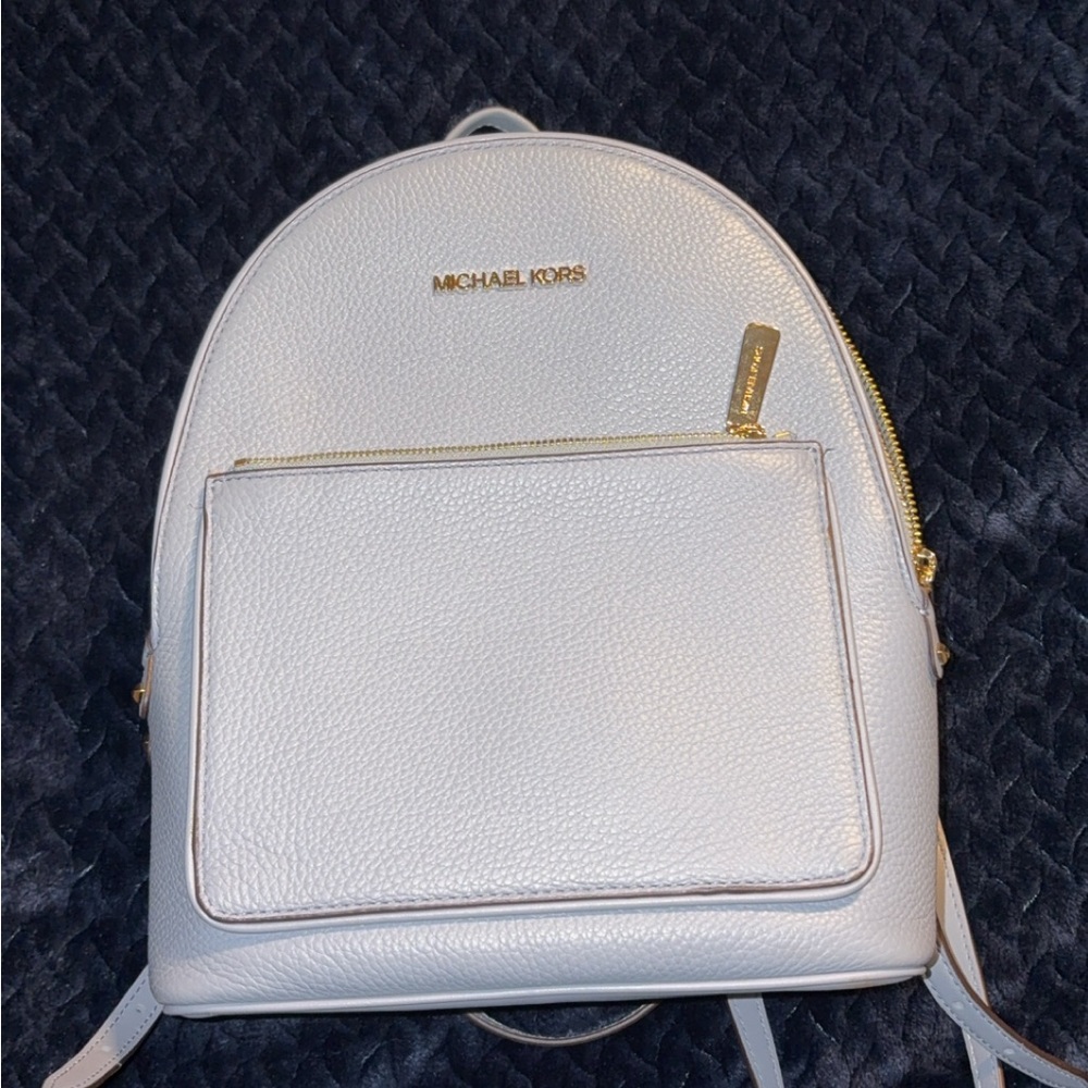 Michael Kors Blue Backpack with Gold Accents